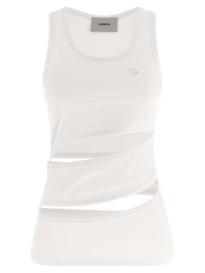 Coperni White Organic Cotton Spiral Tank Top