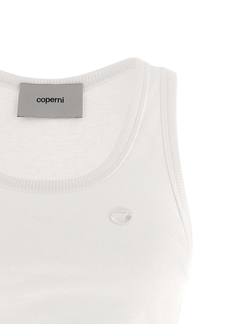 Coperni White Organic Cotton Spiral Tank Top
