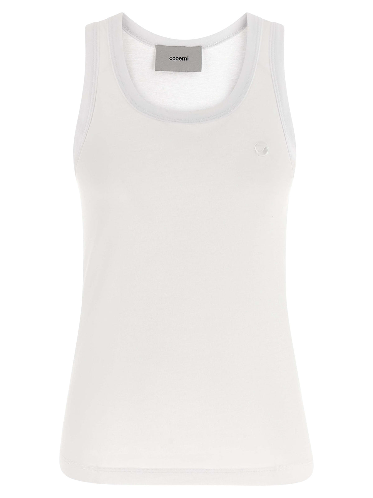 Coperni White Cotton Sleeveless T-Shirt