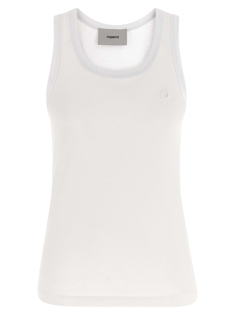 Coperni White Cotton Sleeveless T-Shirt