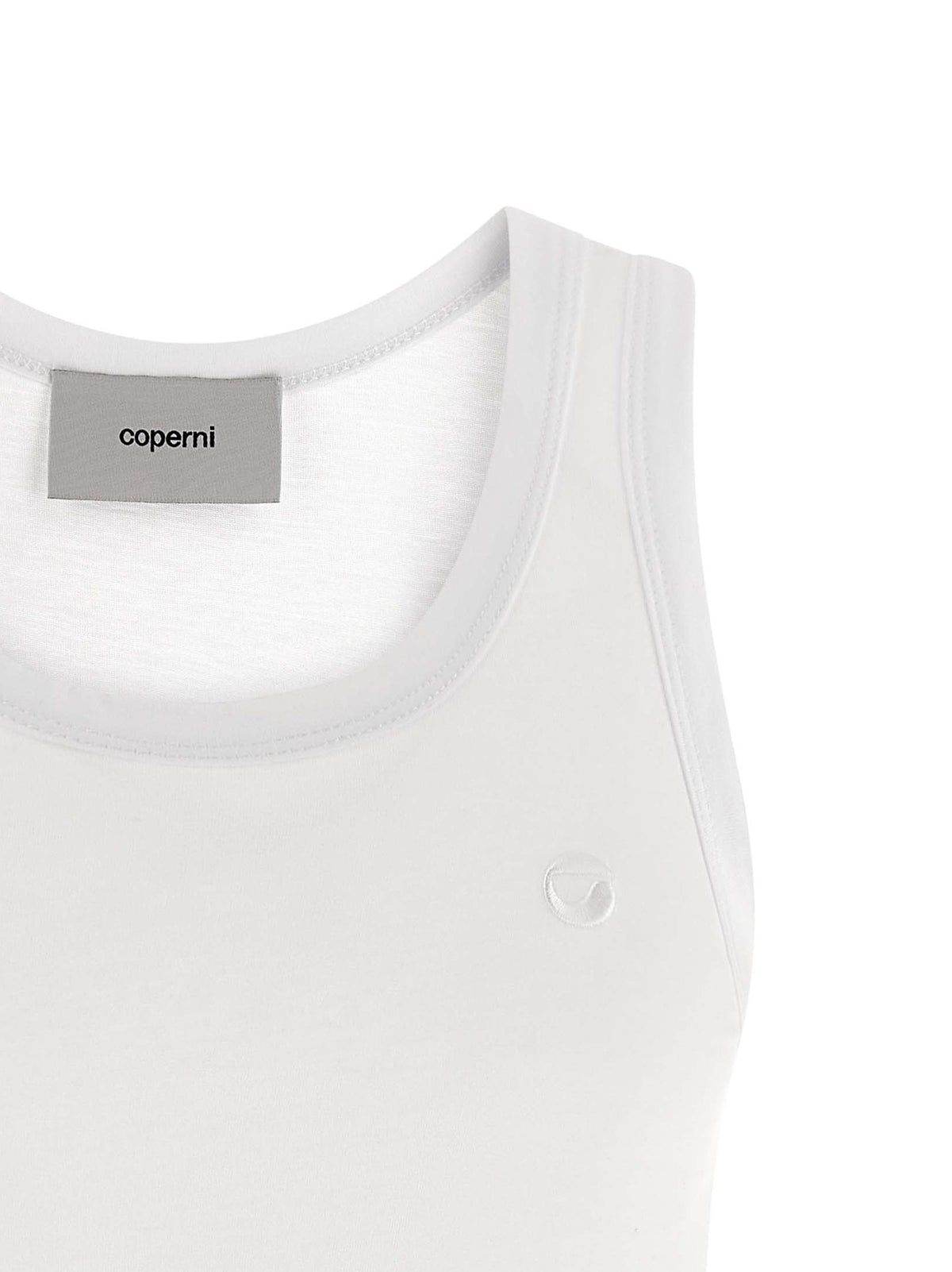Coperni White Cotton Sleeveless T-Shirt