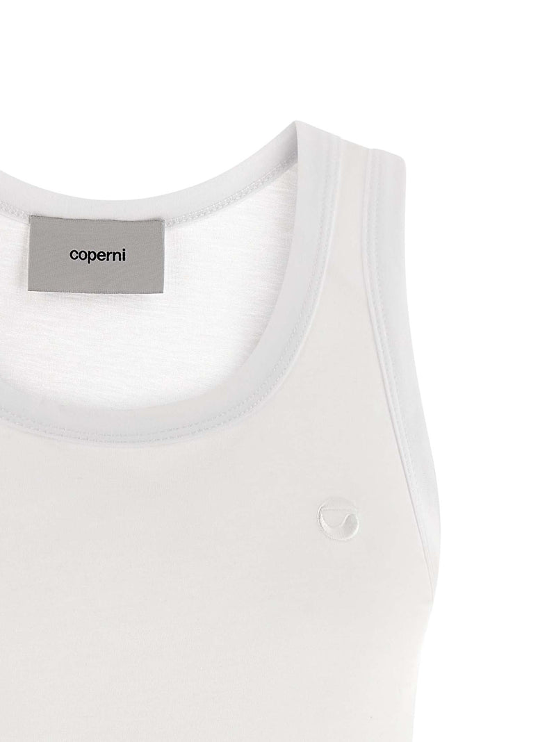Coperni White Cotton Sleeveless T-Shirt