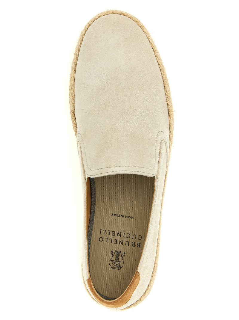 Brunello Cucinelli Gray Calfskin Espadrilles