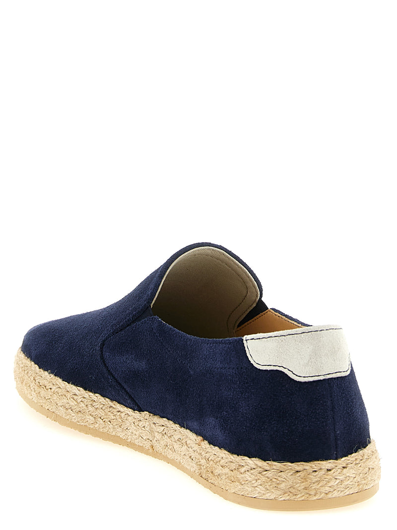 Brunello Cucinelli Blue Calfskin Espadrilles for Men