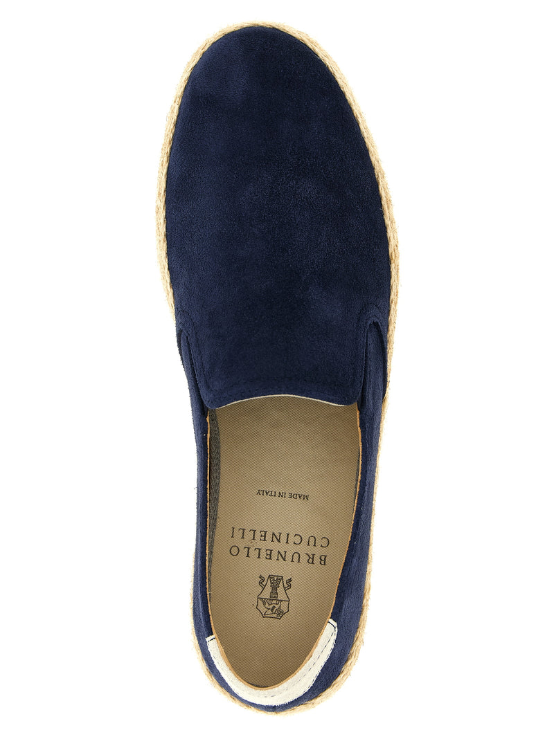 Brunello Cucinelli Blue Calfskin Espadrilles for Men