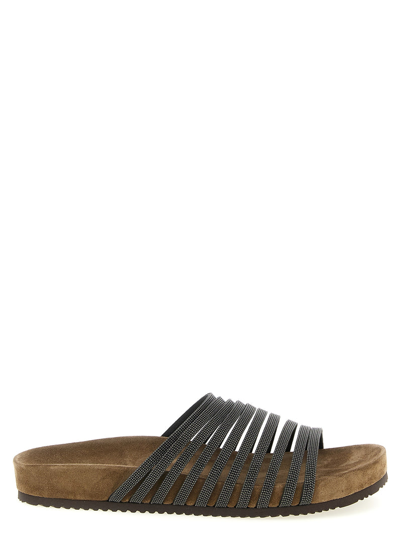 Mules Brunello Cucinelli en cuir d'agneau noir