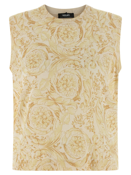Veste sans manches en soie bicolore Versace