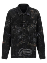 Veste en jean Balenciaga en coton noir