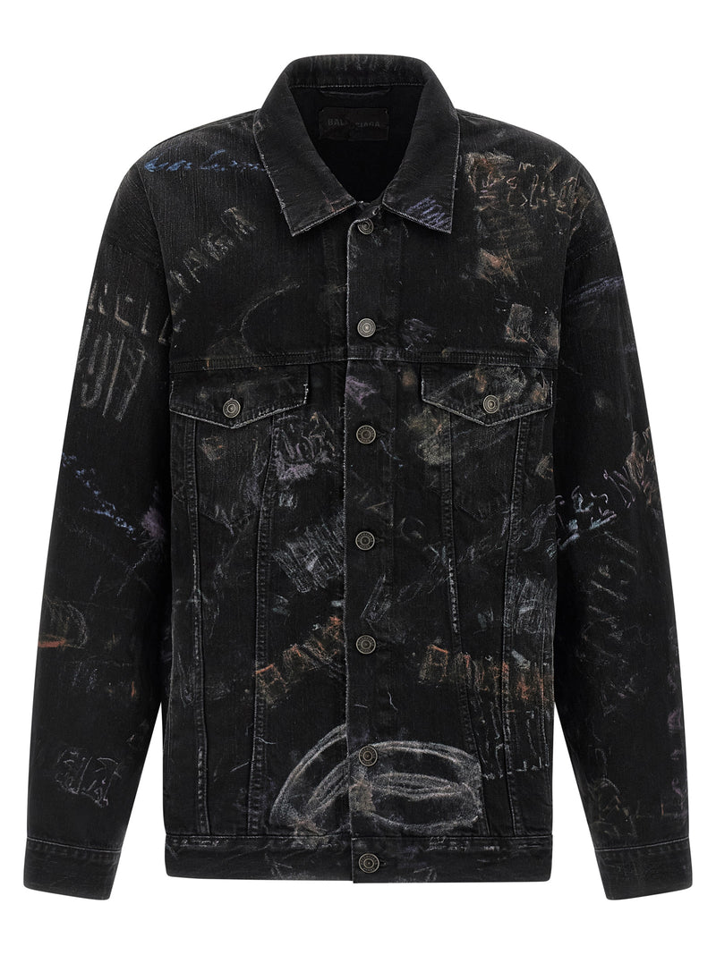Veste en jean Balenciaga en coton noir