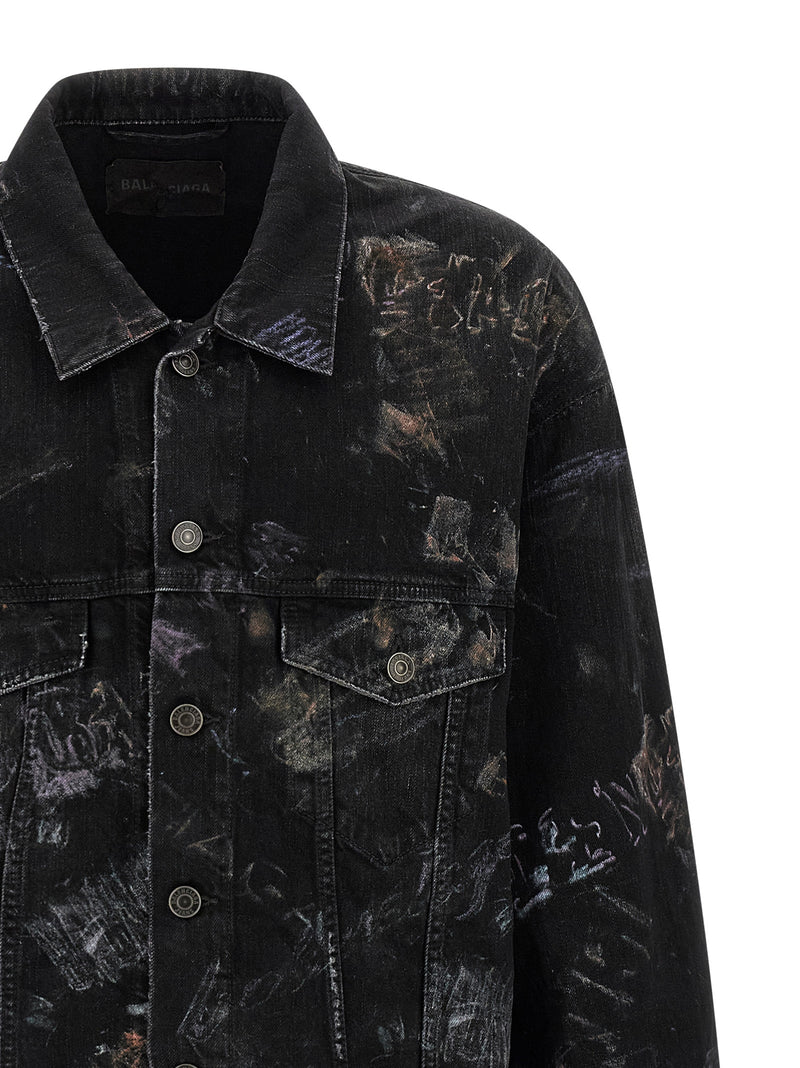 Veste en jean Balenciaga en coton noir