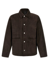 GIORGIO BRATO Blouson en cuir suédé marron