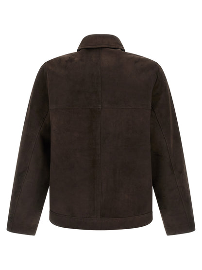 GIORGIO BRATO Brown Suede Leather Leather Jacket