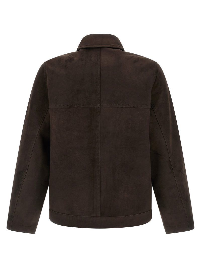 GIORGIO BRATO Blouson en cuir suédé marron