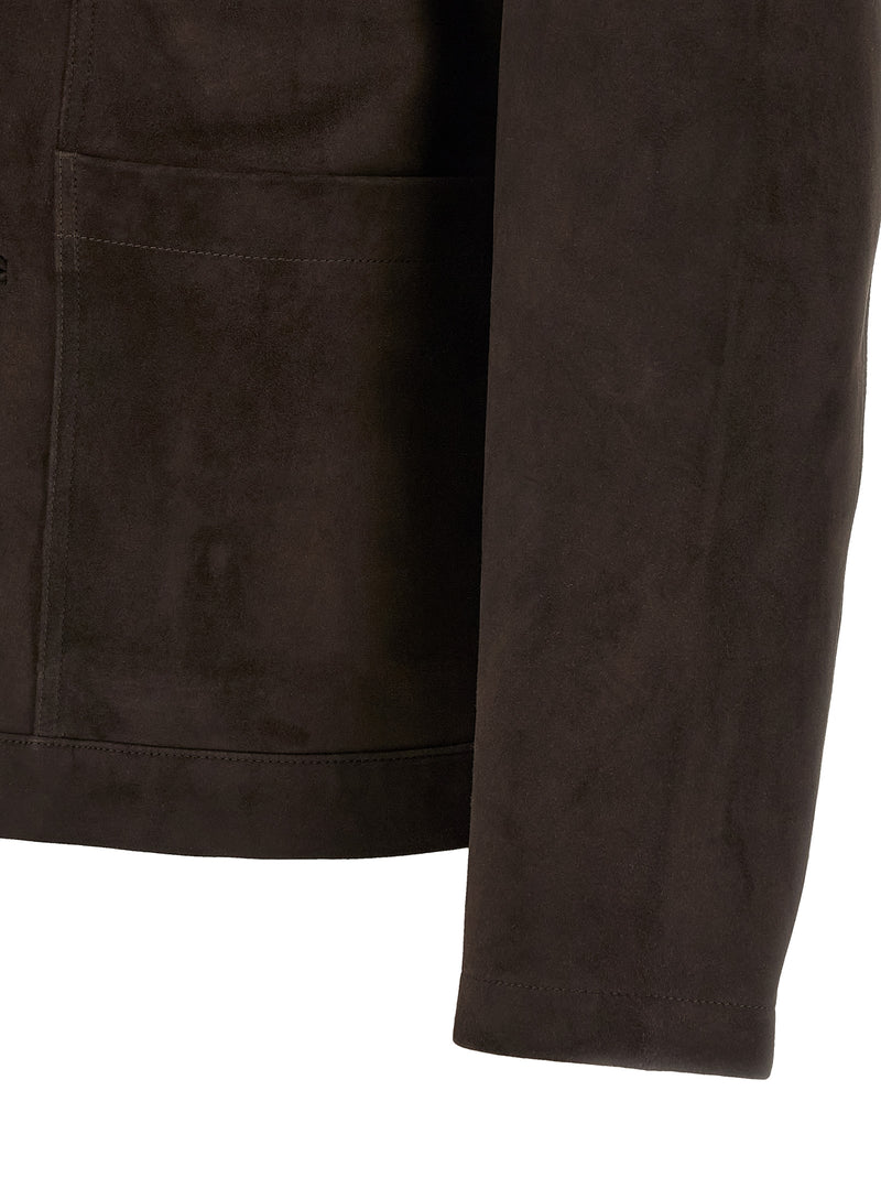 GIORGIO BRATO Blouson en cuir suédé marron