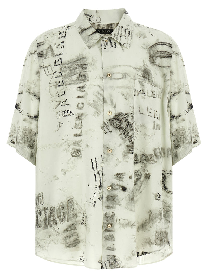 Chemisier Balenciaga gris en viscose