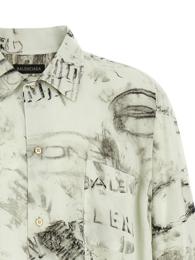 Chemisier Balenciaga gris en viscose