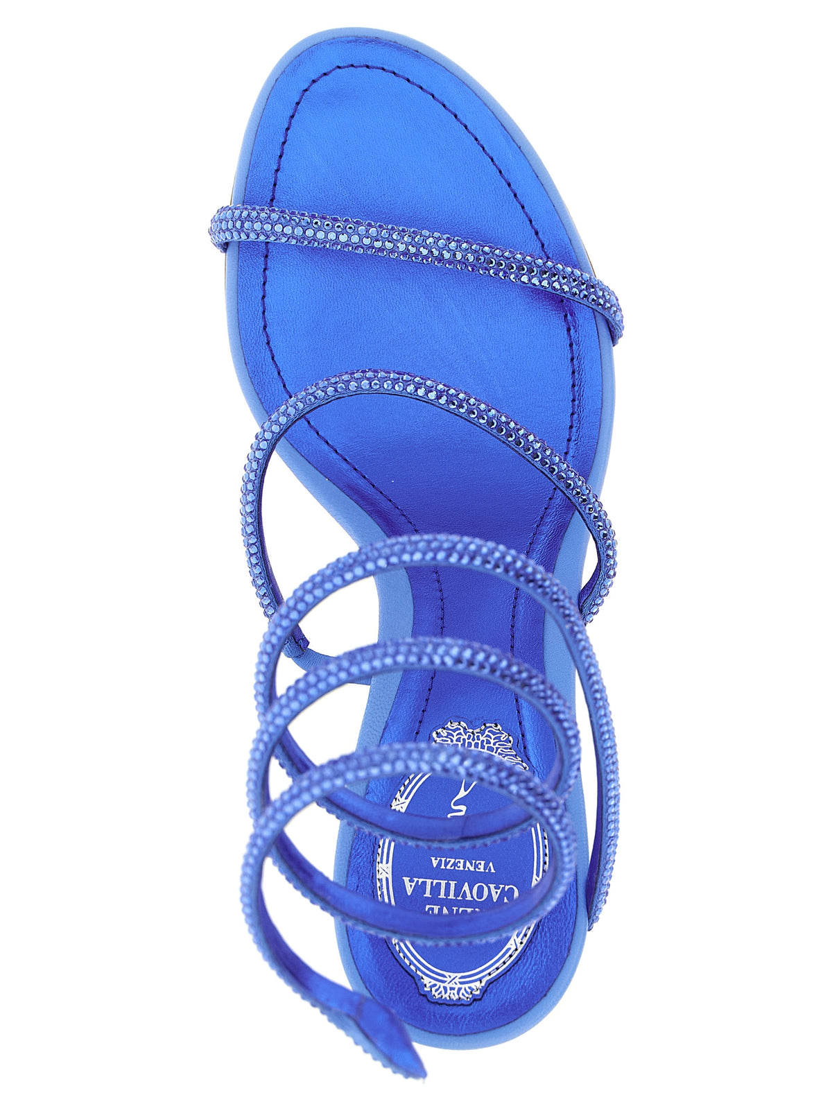 Sandales à talons aiguilles RENE CAOVILLA en viscose bleue