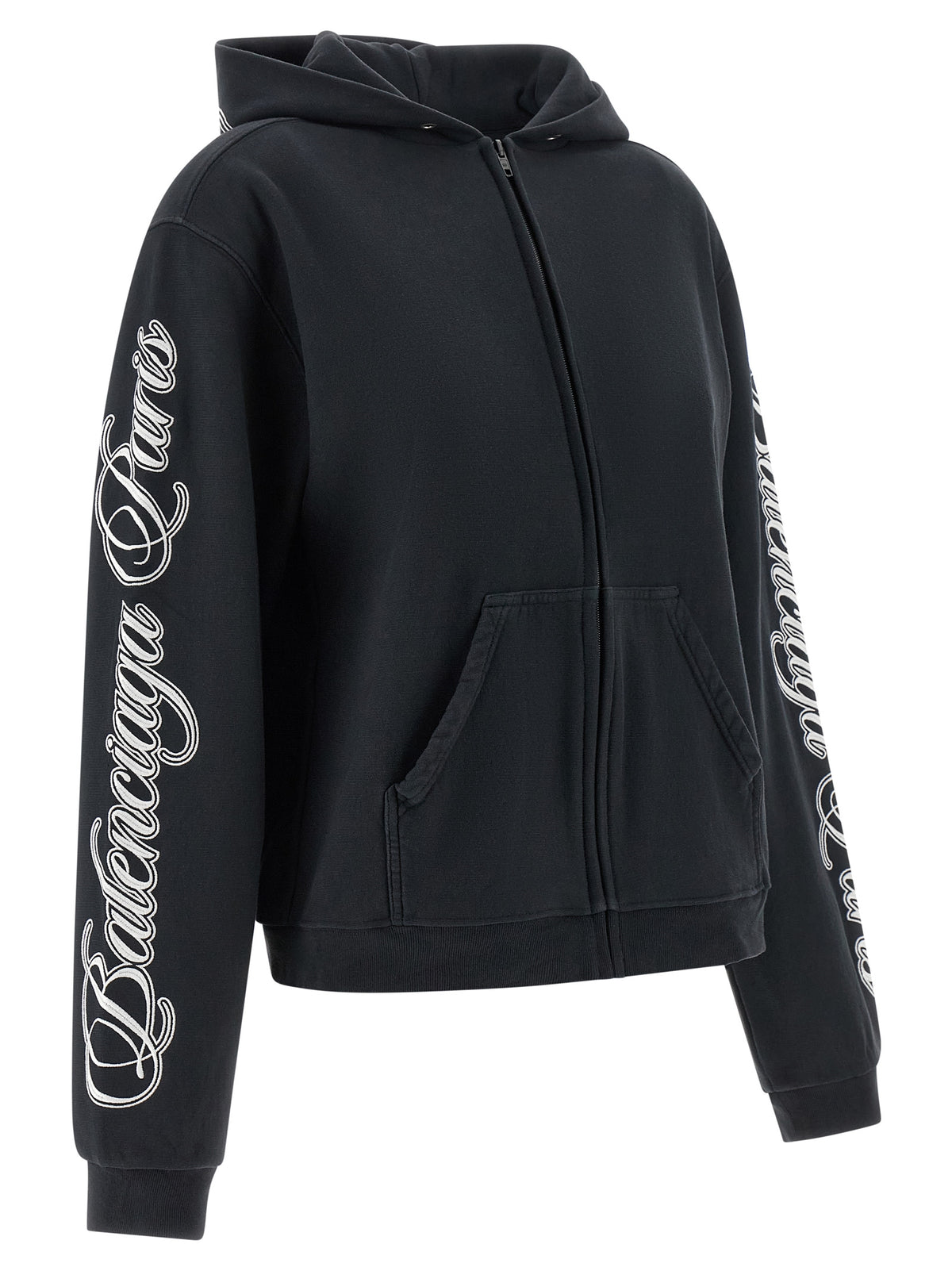 Balenciaga Black Cotton Sweatshirt - Chic Street Style