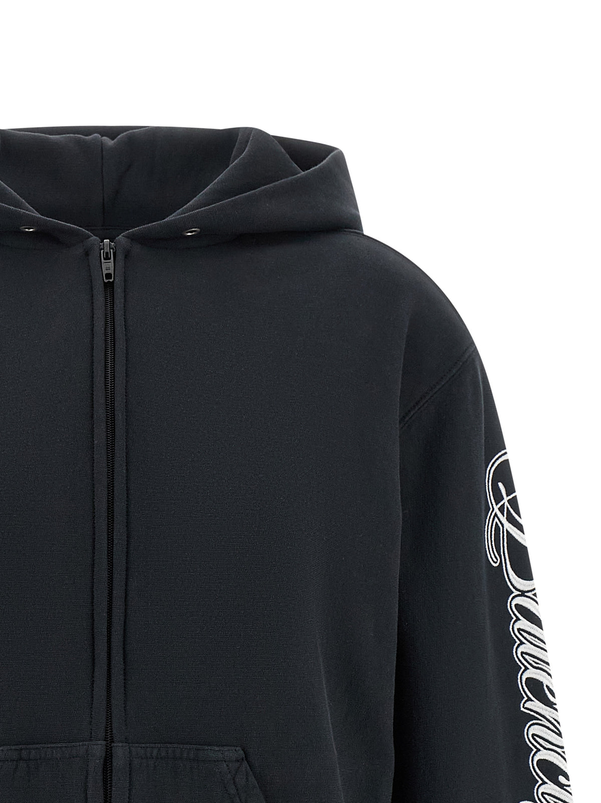 Balenciaga Black Cotton Sweatshirt - Chic Street Style
