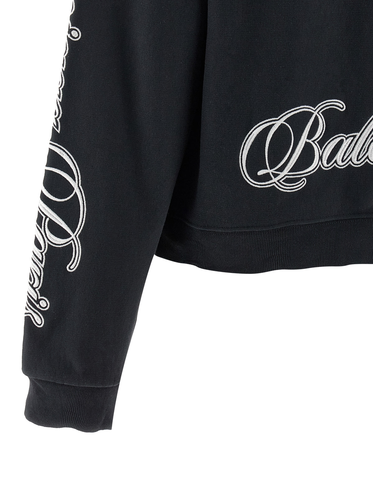 Balenciaga Black Cotton Sweatshirt - Chic Street Style