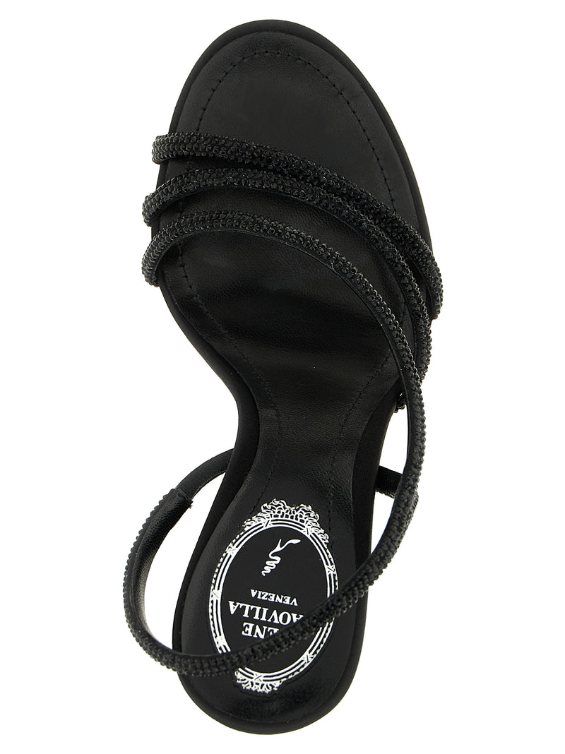 Sandales à Talon Aiguille en Viscose Noire RENE CAOVILLA