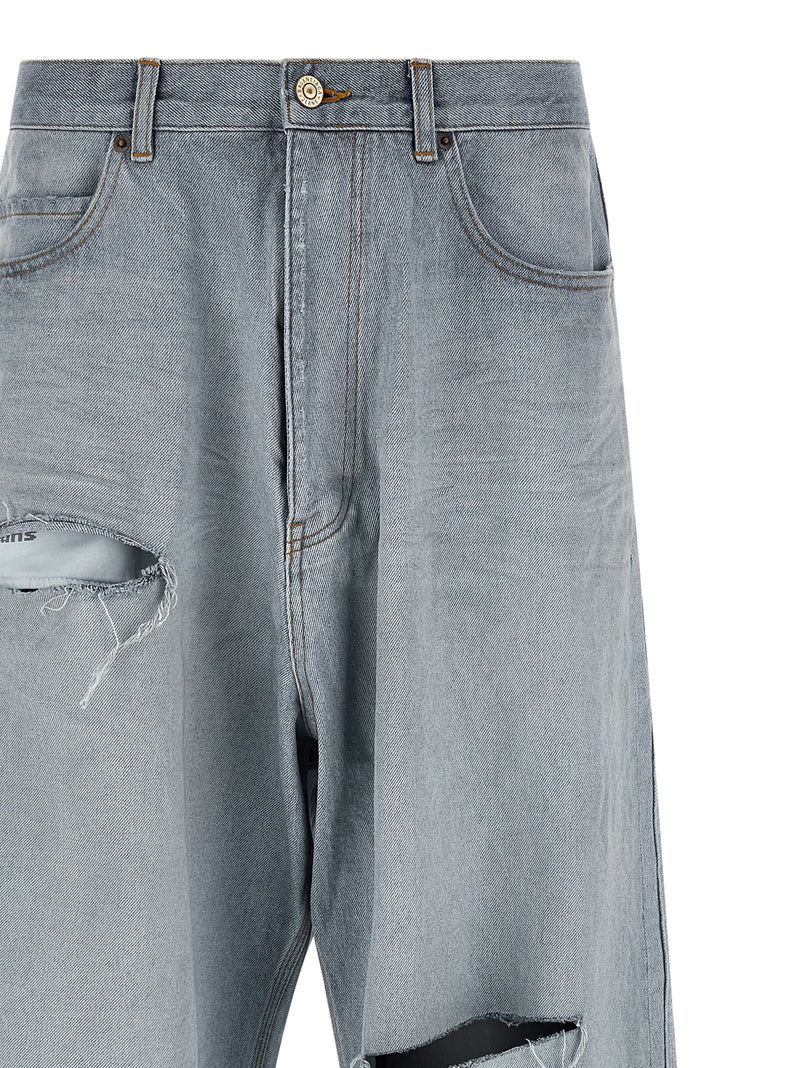Jean coupe décontractée Balenciaga en coton bleu