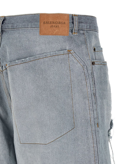 Balenciaga Blue Cotton Relaxed Fit Jeans