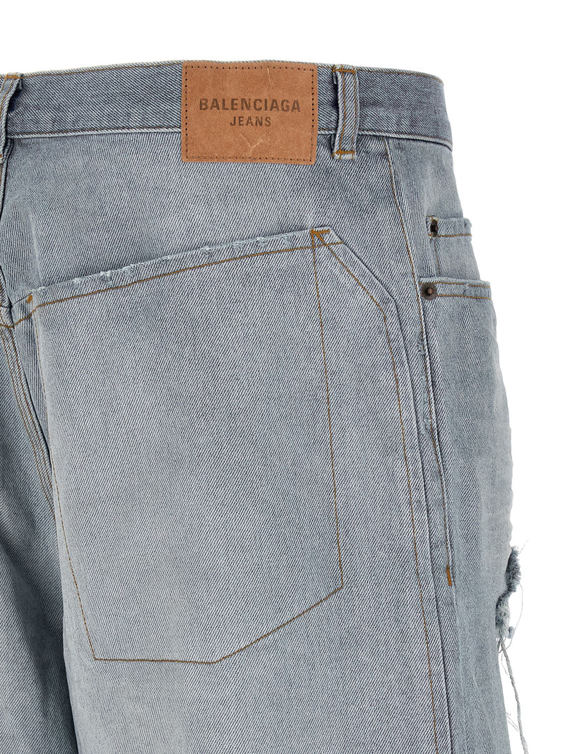 Jean coupe décontractée Balenciaga en coton bleu