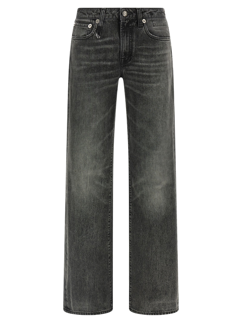 R13 Gray Cotton Straight-Leg Jeans