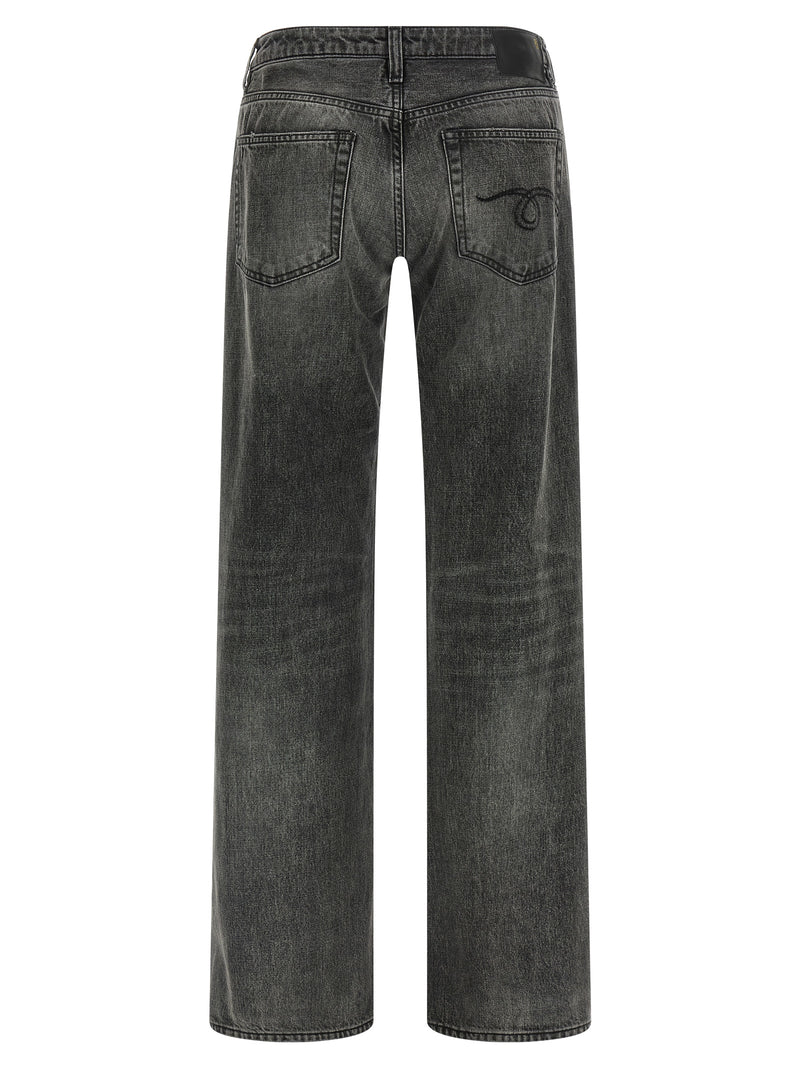 R13 Gray Cotton Straight-Leg Jeans