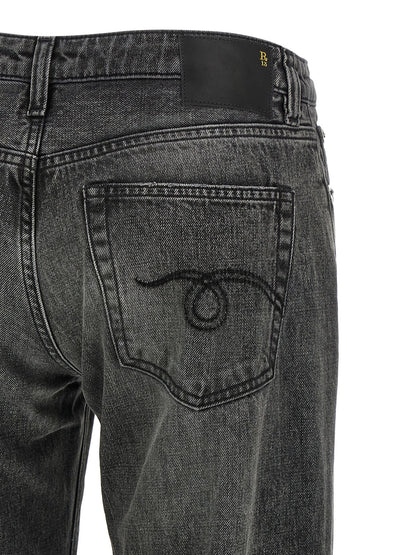 R13 Gray Cotton Straight-Leg Jeans