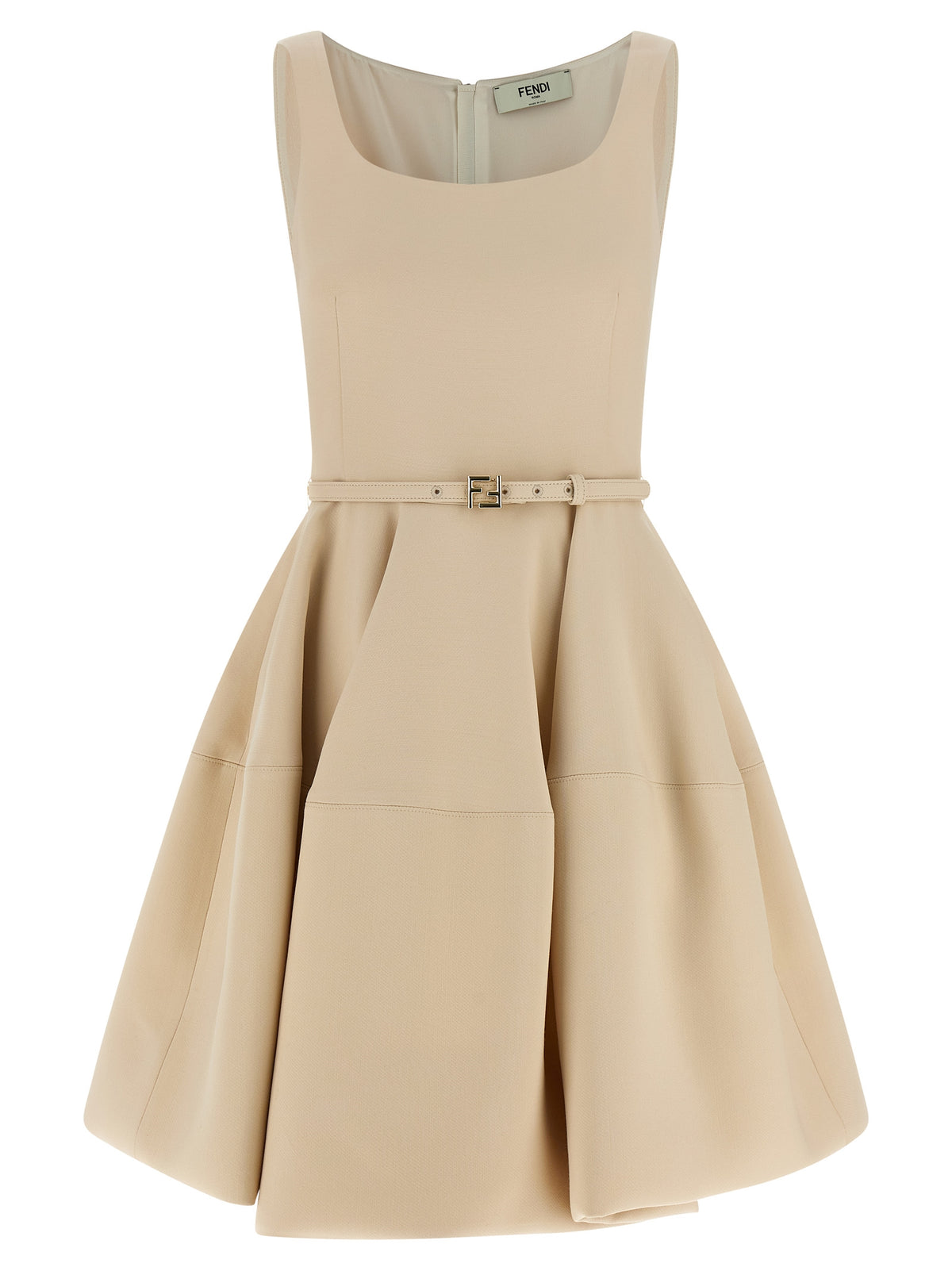 Robe courte en laine multicolore Fendi