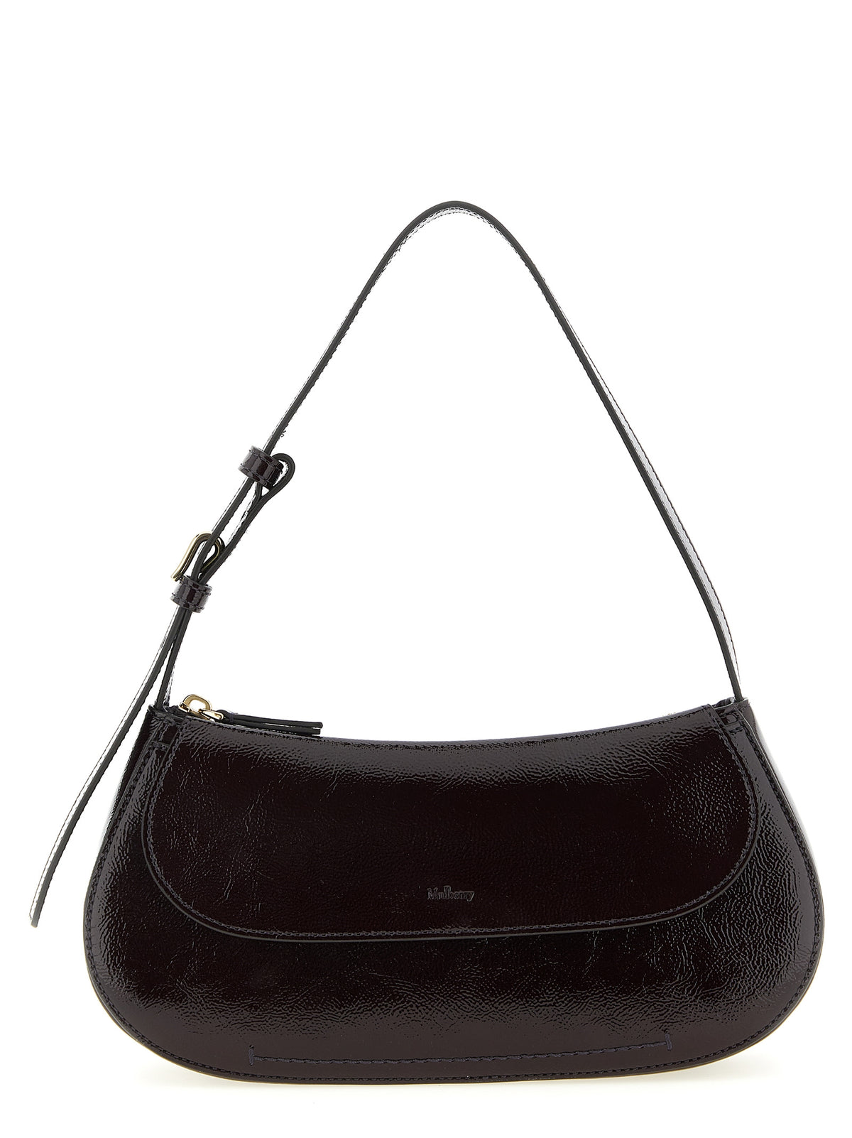 Mulberry Clovelly Purple Calfskin Shoulder Bag