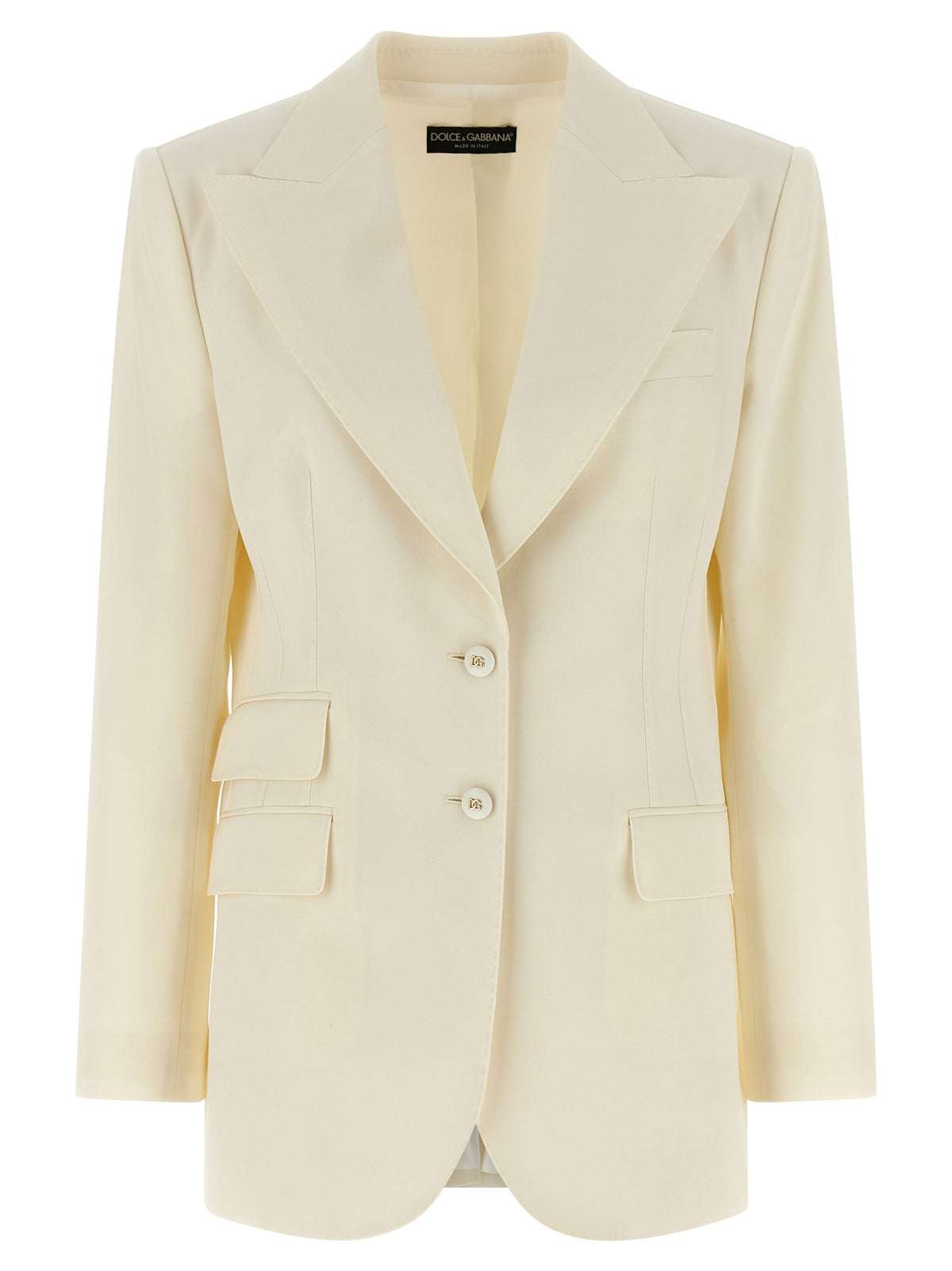 Dolce & Gabbana Turlington White Virgin Wool Blazer