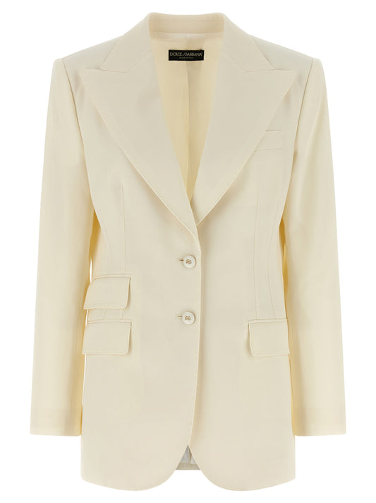Dolce & Gabbana Turlington White Virgin Wool Blazer