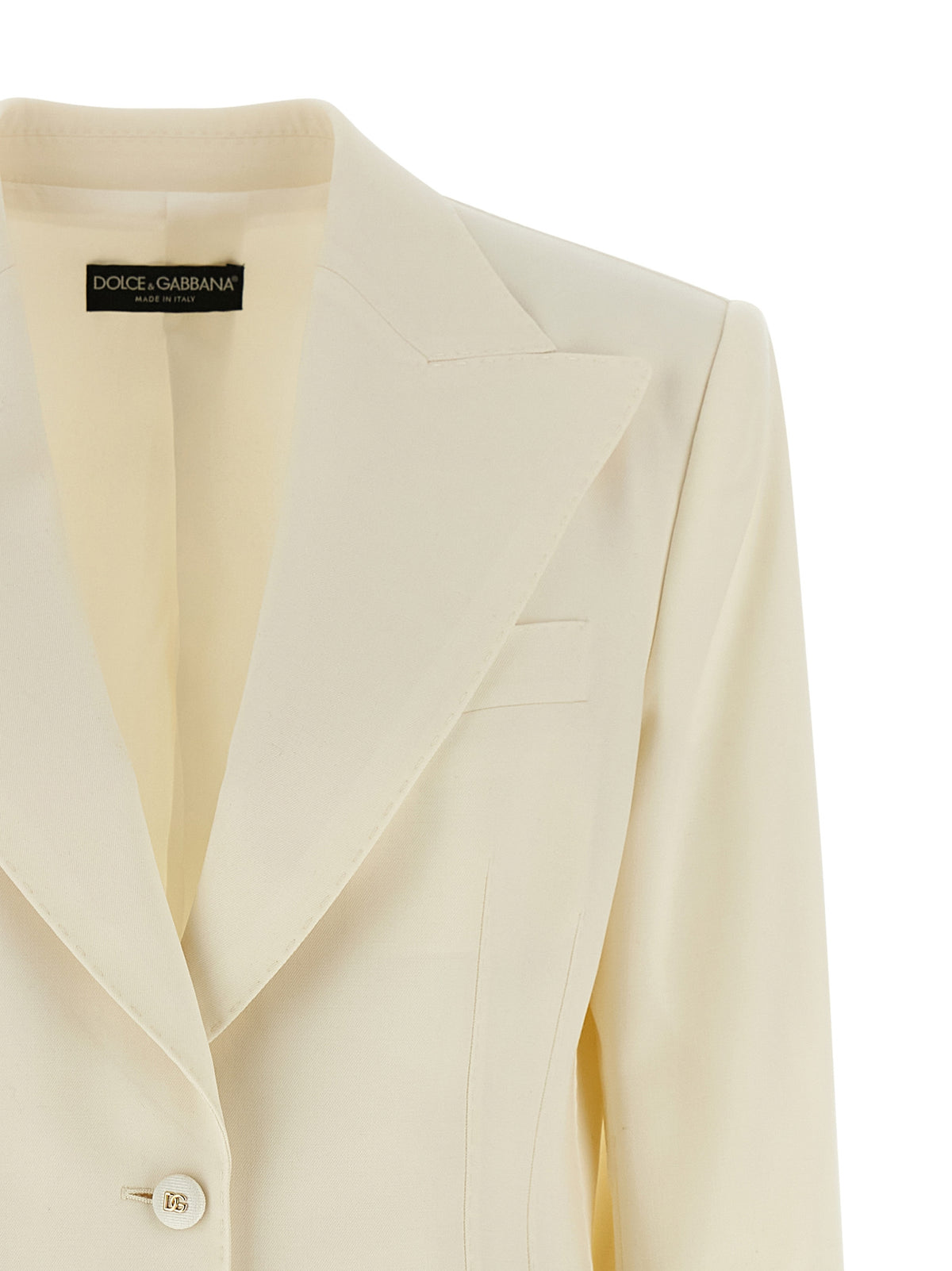 Dolce & Gabbana Turlington White Virgin Wool Blazer