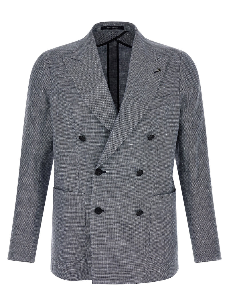 Blazer en lin bleu Tagliatore