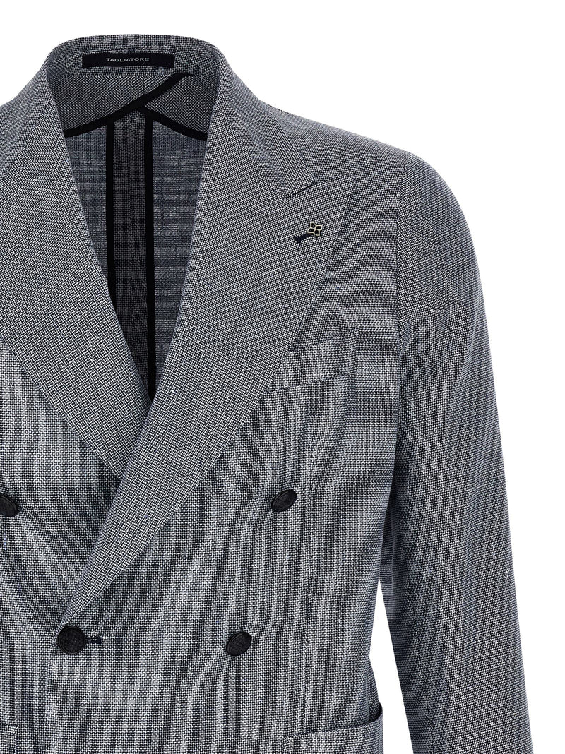 Blazer en lin bleu Tagliatore