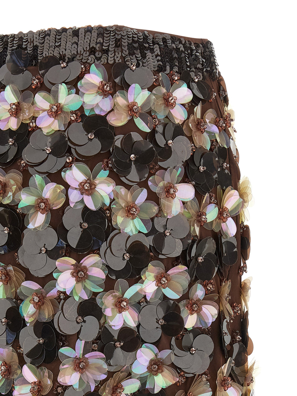 Jupe longue P.A.R.O.S.H. en polyamide marron