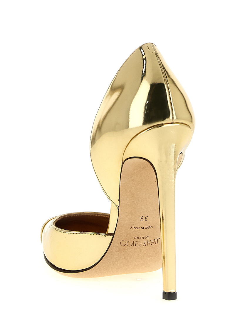 Escarpins à talons hauts en cuir doré Jimmy Choo