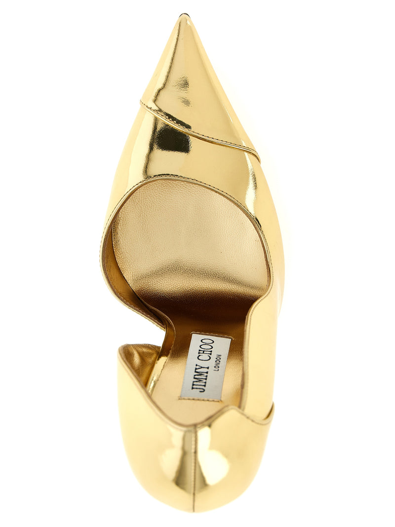 Escarpins à talons hauts en cuir doré Jimmy Choo