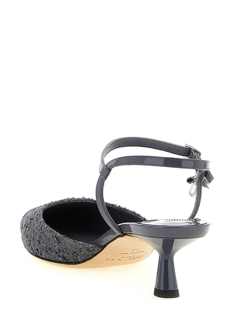 Escarpins gris à talon moyen en Tencel Jimmy Choo