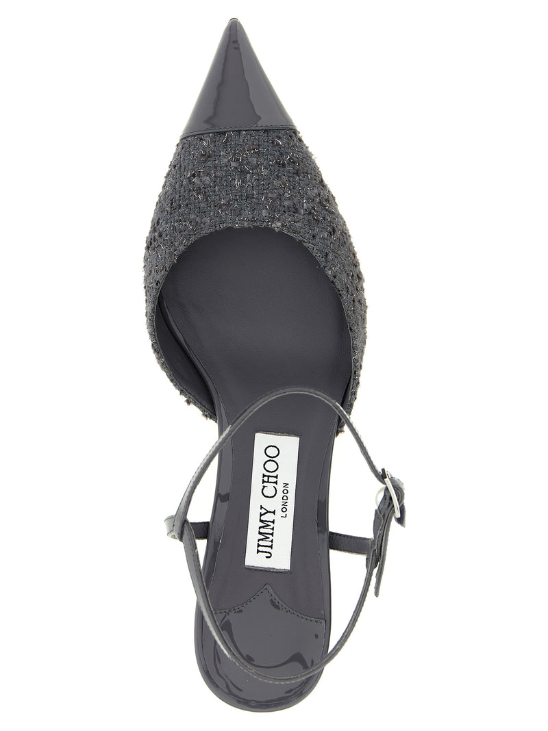 Escarpins gris à talon moyen en Tencel Jimmy Choo