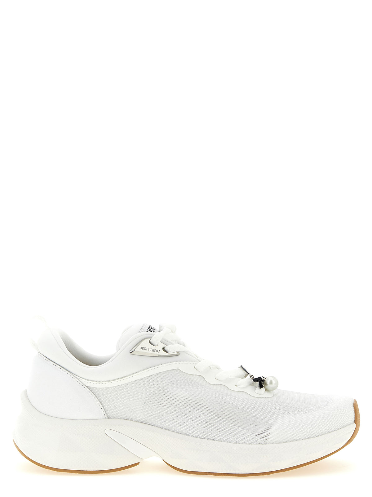 Baskets athlétiques blanches en Tencel Jimmy Choo