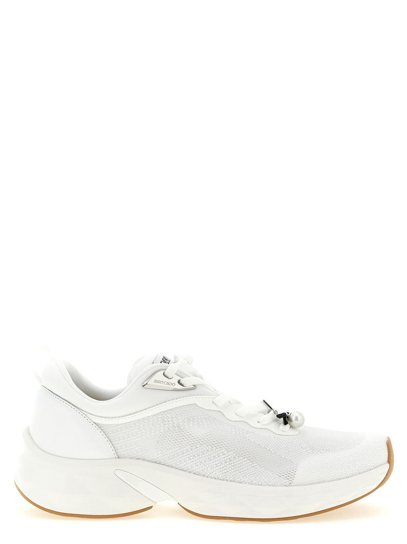 Baskets athlétiques blanches en Tencel Jimmy Choo