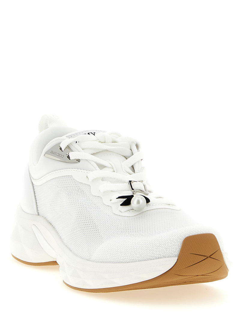 Baskets athlétiques blanches en Tencel Jimmy Choo