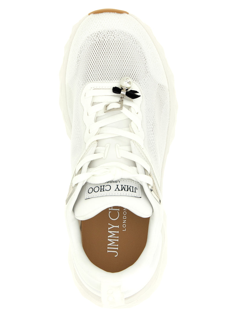 Baskets athlétiques blanches en Tencel Jimmy Choo