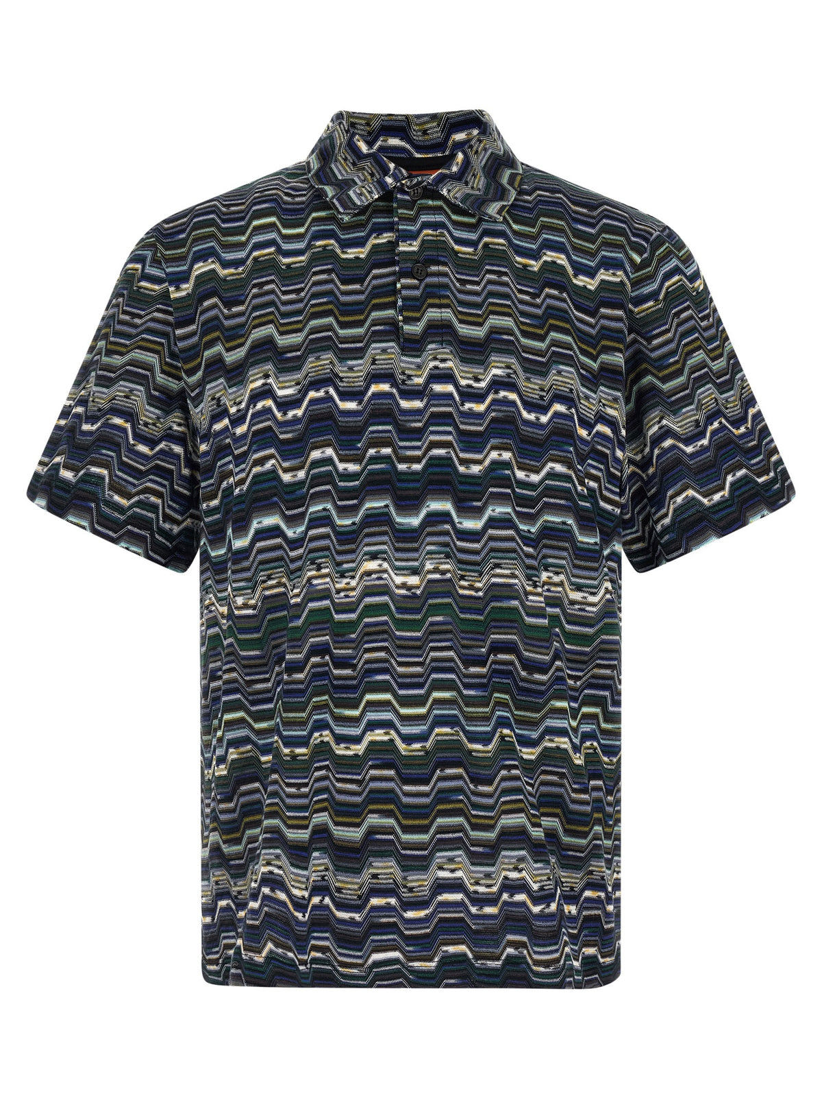 Polo Missoni en coton bleu