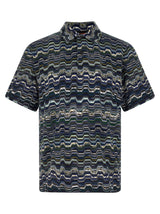 Polo Missoni en coton bleu