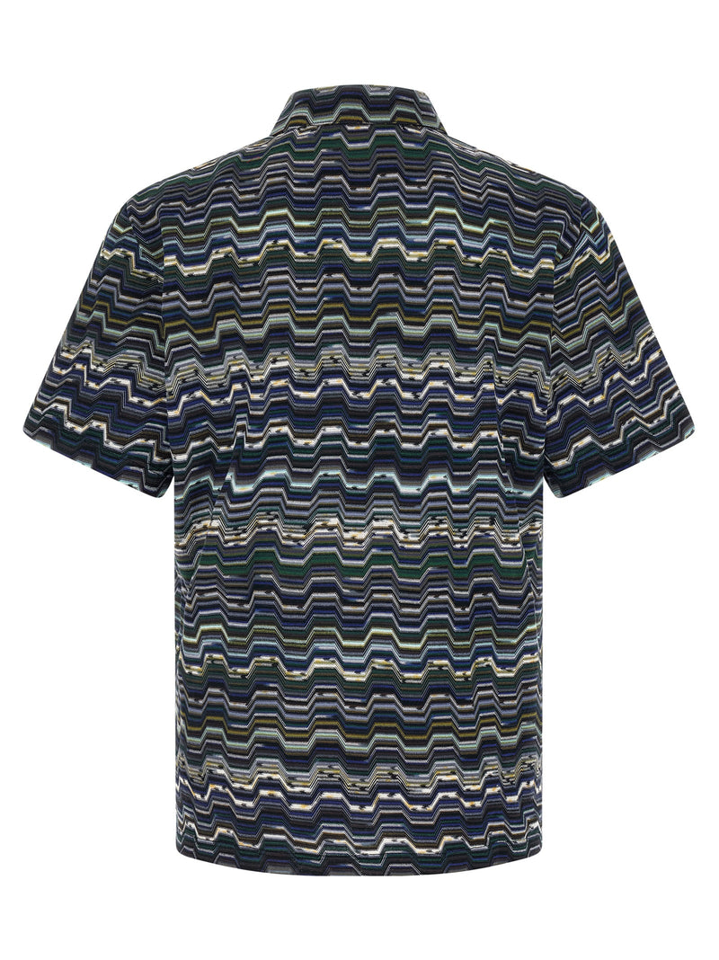 Polo Missoni en coton bleu